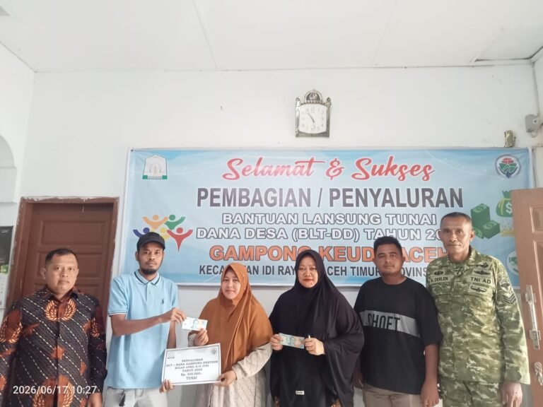 Penyaluran BLT Dana Desa Tahun 2026 di Gampong Keude Aceh Berjalan Aman dan Tertib