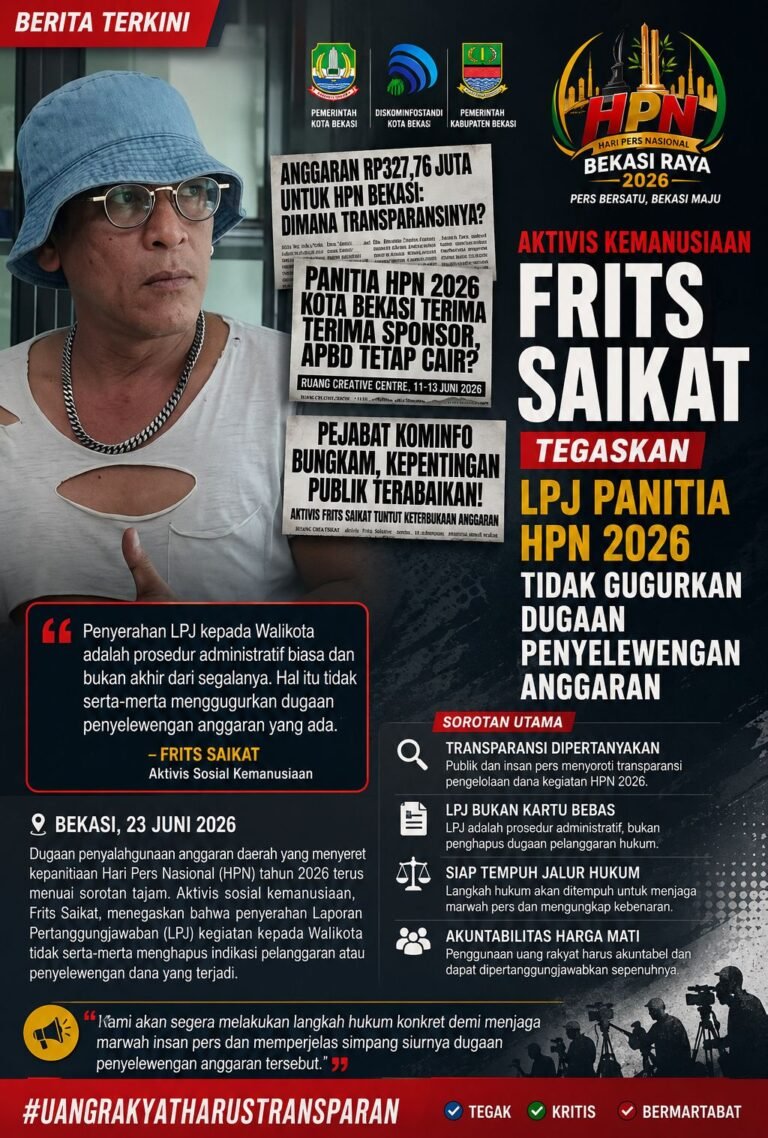 “LIN Bekasi Raya Tantang Eks Ketua Panitia HPN 2026 Buka Seluruh Data Anggaran ke Publik”