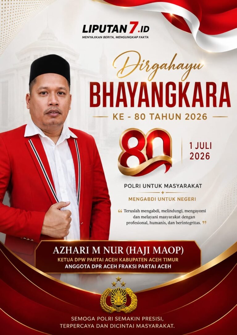 Ketua DPW PA Aceh Timur Azhari Ucapkan Selamat HUT Bhayangkara ke-80 Momentum Perkuat Profesionalisme Polri