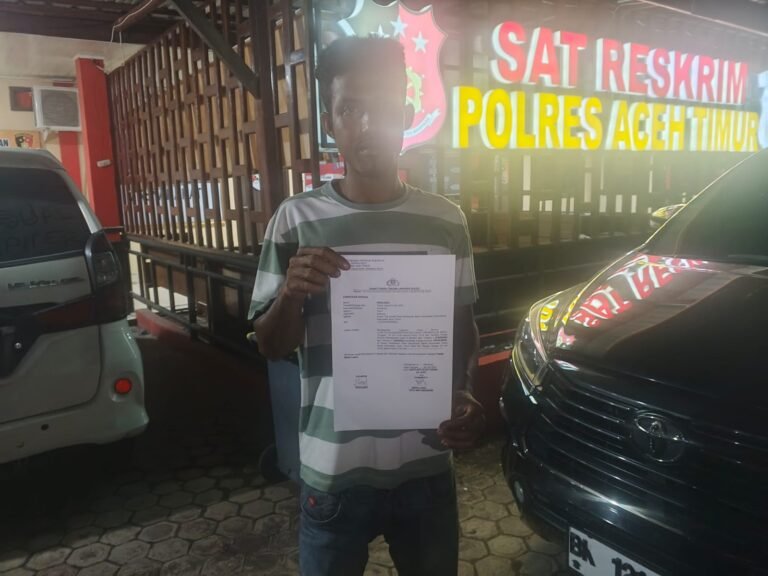 Dianiaya Usai Dituduh Terlibat Pencurian HP, Musliadi Laporkan Dua Oknum Pemuda Senubok Baroh Kepolres Aceh Timur.