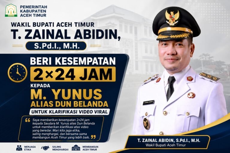 Wabup Aceh Timur Ultimatum Dun Belanda 2×24 Untuk Klarifikasi Perkataan Tuduhan Fitnah