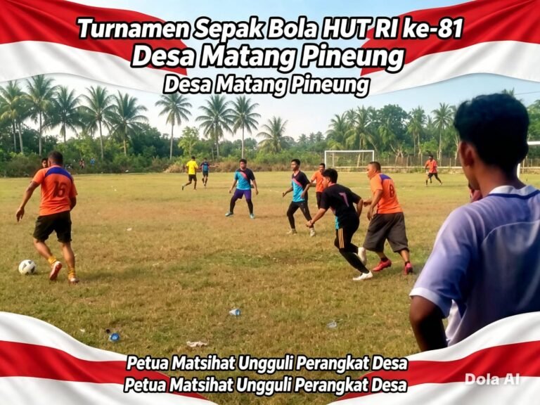 Turnamen Sepak Bola HUT RI ke-81 Desa Matang Pineung, Petua Matsihat Ungguli Perangkat Desa
