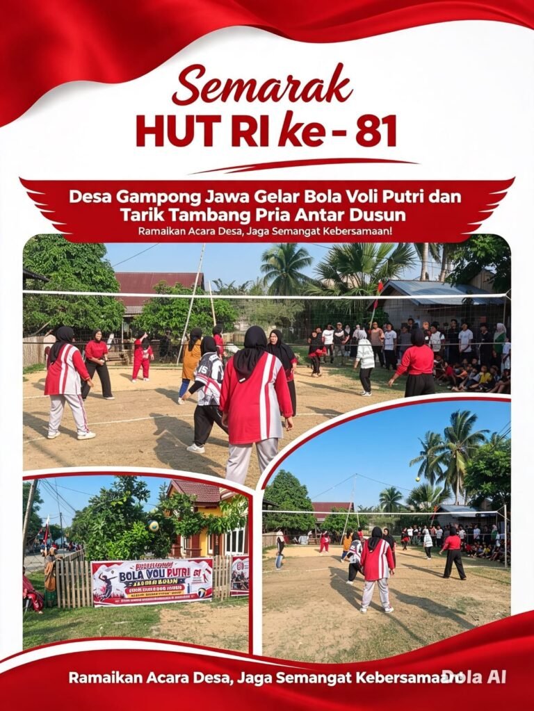 Semarak HUT RI ke-81, Desa Gampong Jawa Gelar Bola Voli Putri dan Tarik Tambang Pria Antar Dusun
