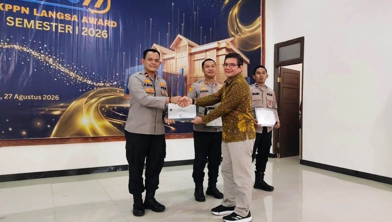 Polres Aceh Timur Kembali Meraih Penghargaan Dari Kementerian Keuangan Negara Republik Indonesia