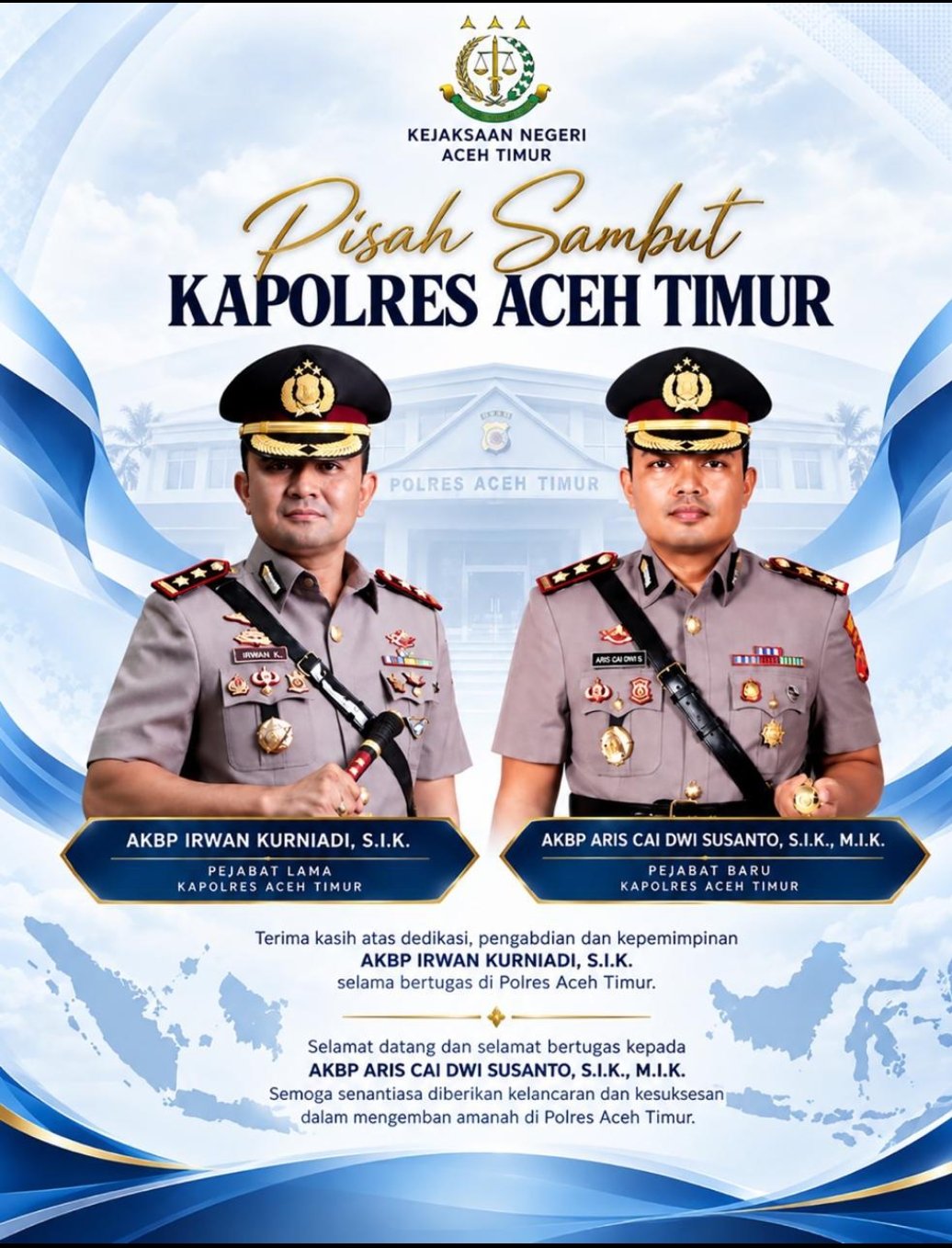 Kepala Kejari Idi Rayeuk Apresiasi Pengabdian Kapolres Lama, Sambut Kapolres Baru Aceh Timur