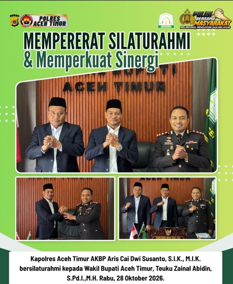 Pererat Sinergi, Kapolres Aceh Timur AKBP Aris Cai Dwi Susanto Silaturahmi ke Wakil Bupati Teuku Zainal Abidin